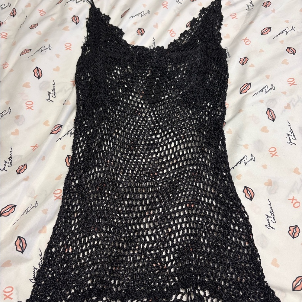 Black Crochet Tank Top